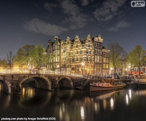 пазл Амстердам ночной, Нидерланды